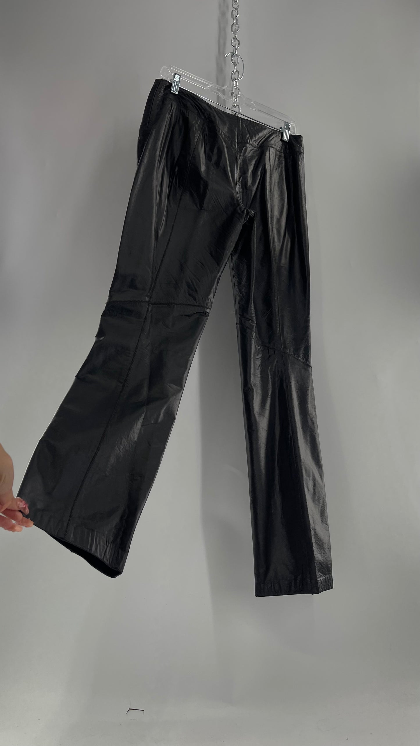 Vintage Low Rise Black Leather Straight Legs (6)