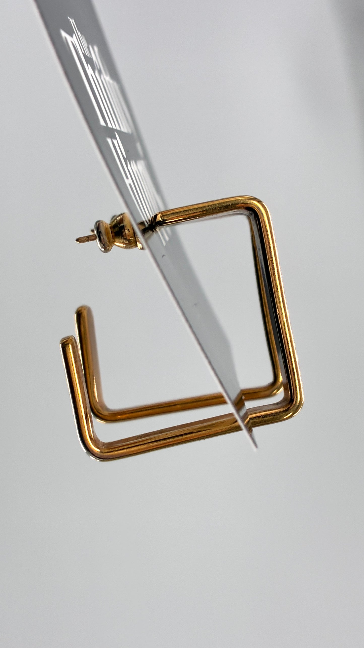 Vintage Gold Square Hoop Earrings