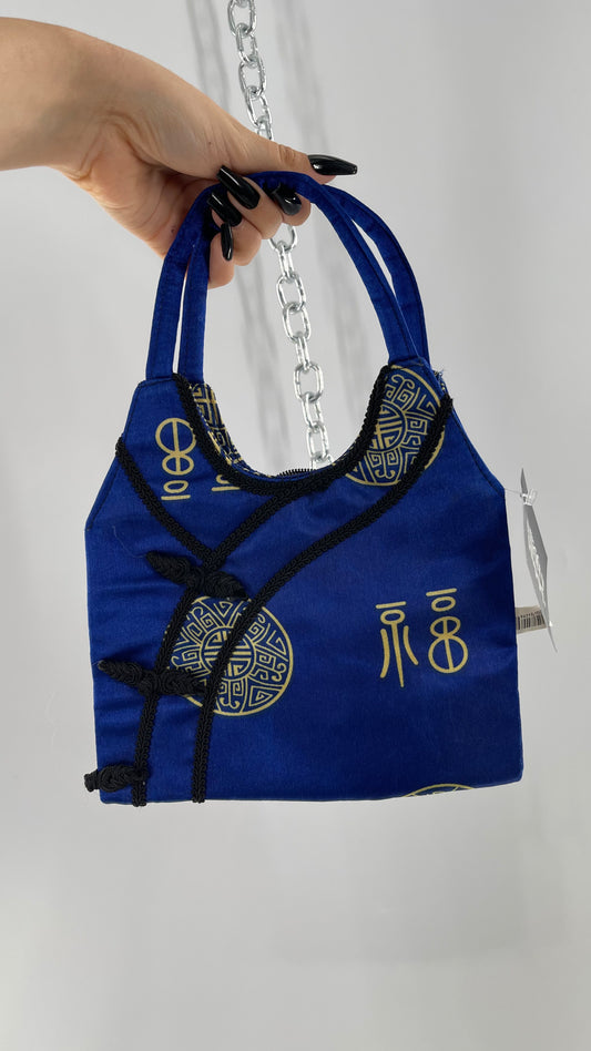 Royal Blue Satin Kimono Mini Purse