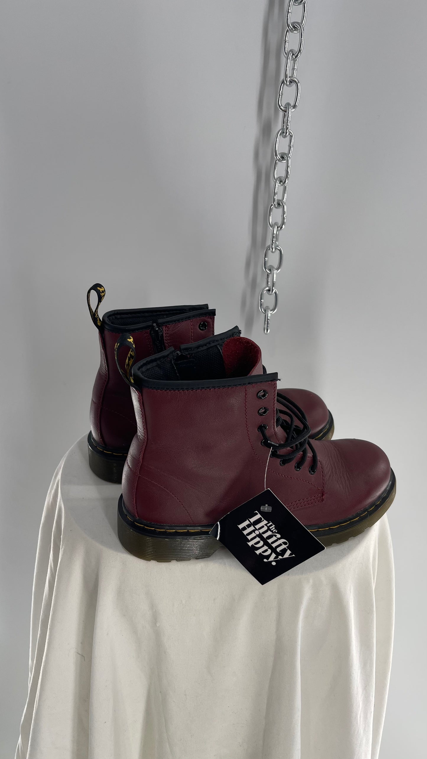 Dr.Martens Burgundy Boots with Side Zipper (5L)