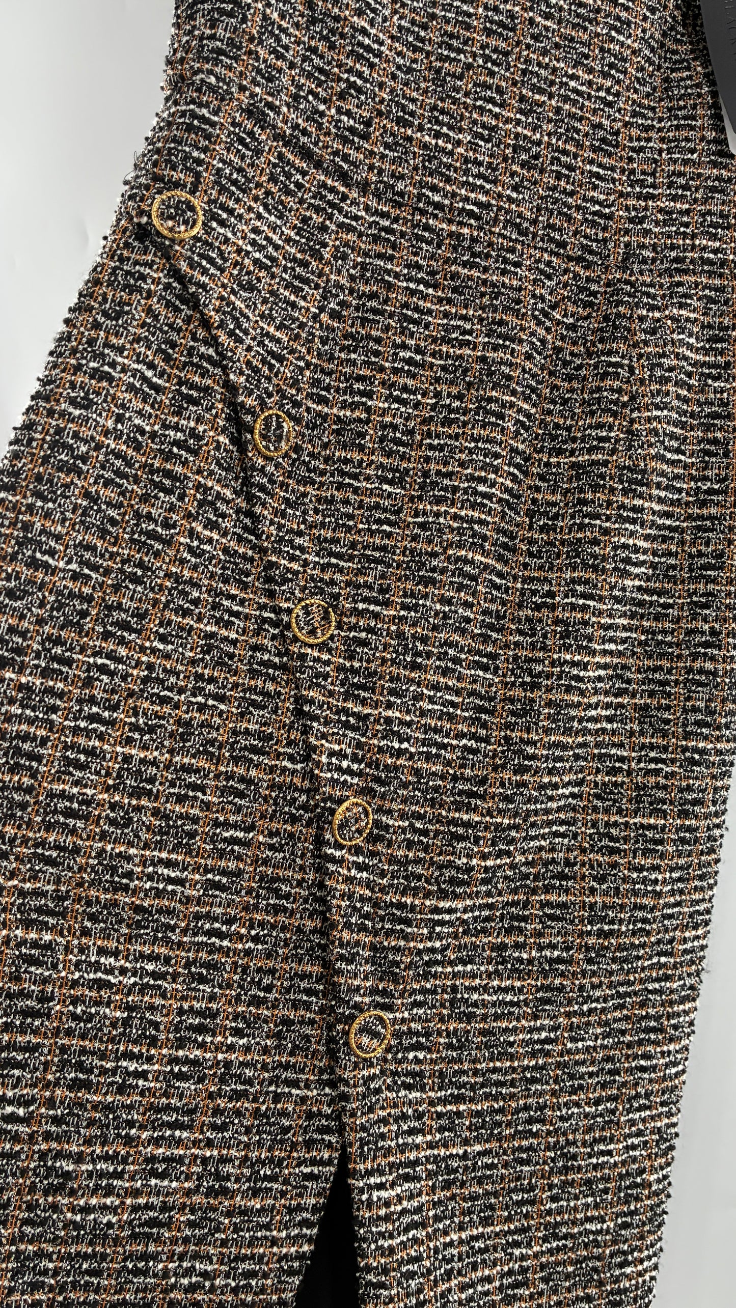 BLACK HALO Tweed Midi Dress with Tags Attached (8)