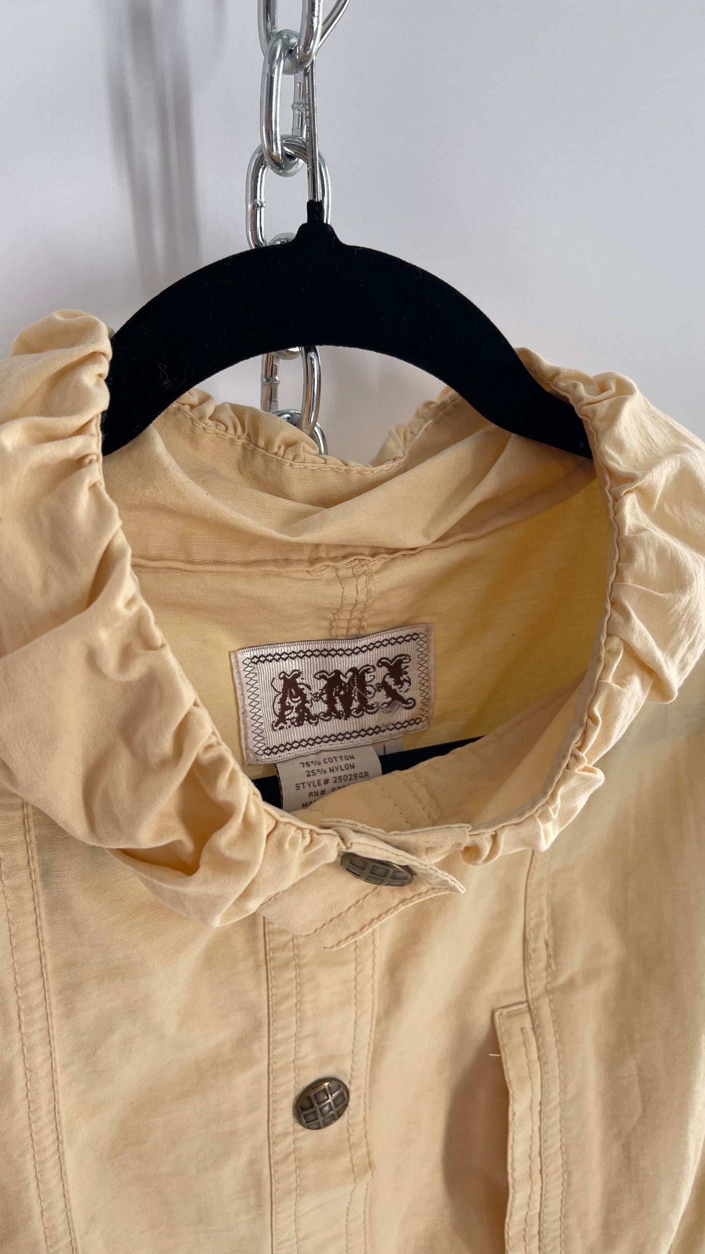 Vintage AMI Baby Yellow Beige Bubble Hem Jacket