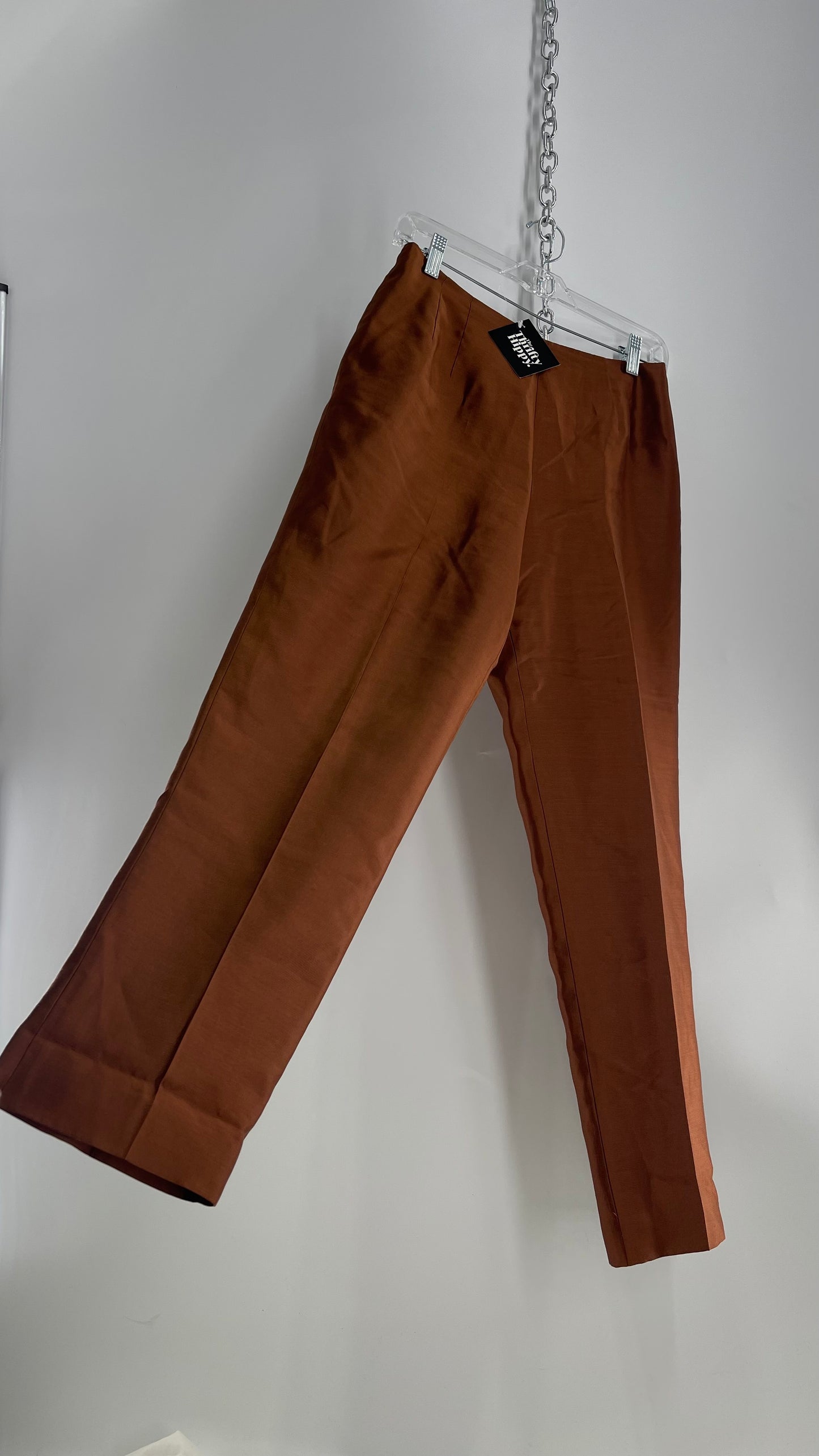 Vintage Talbots 100% Silk Copper Trouser (8)