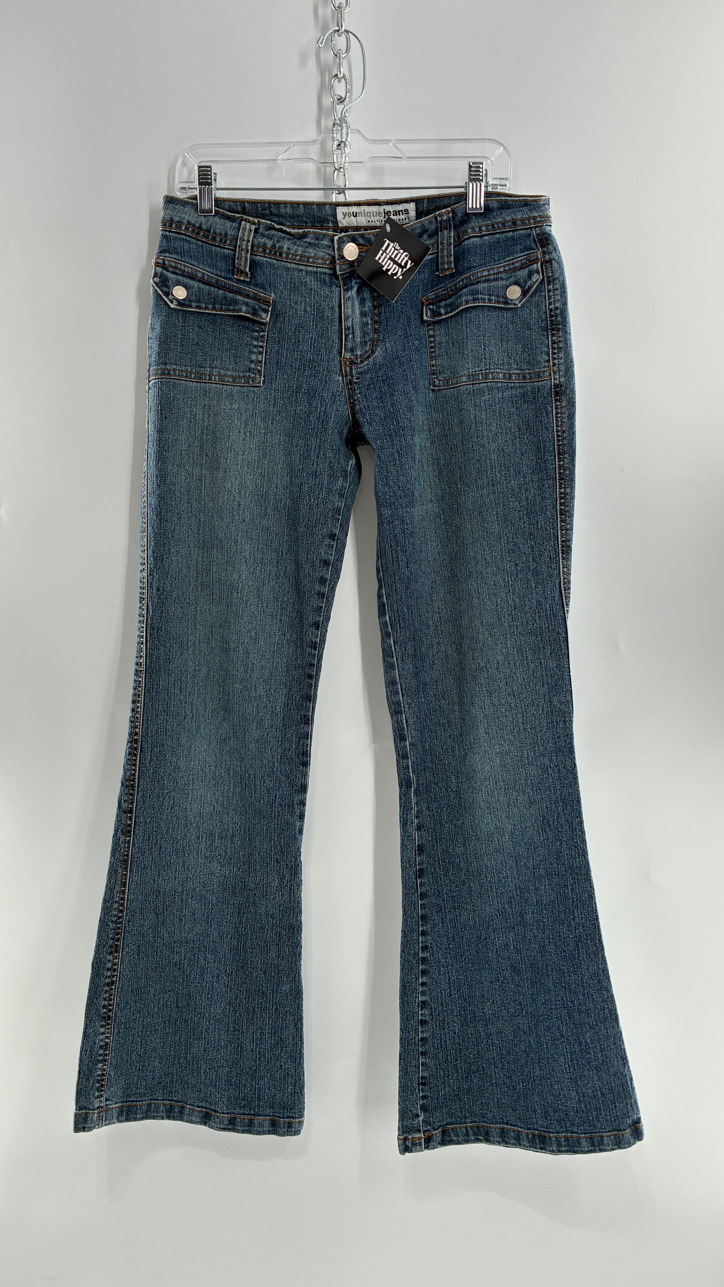 Vintage YOUNIQUE JEANS Low Rise Pocket Side Kicklfares (9)