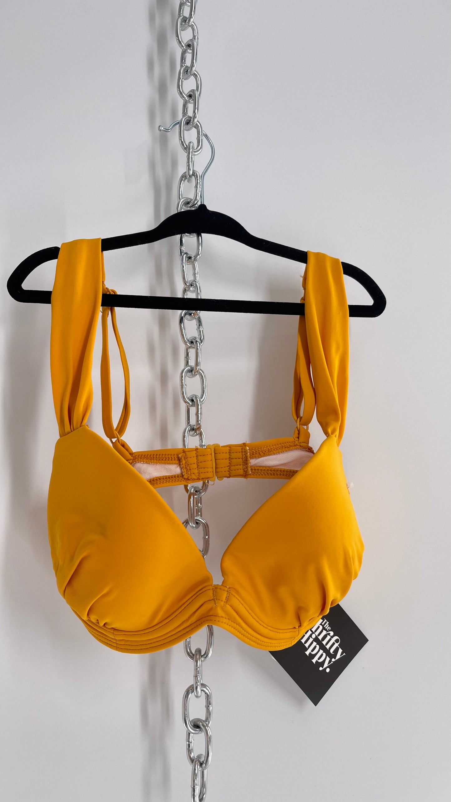 Out From Under Yellow Underwire Ruched Cup Pleated Strap (Small)