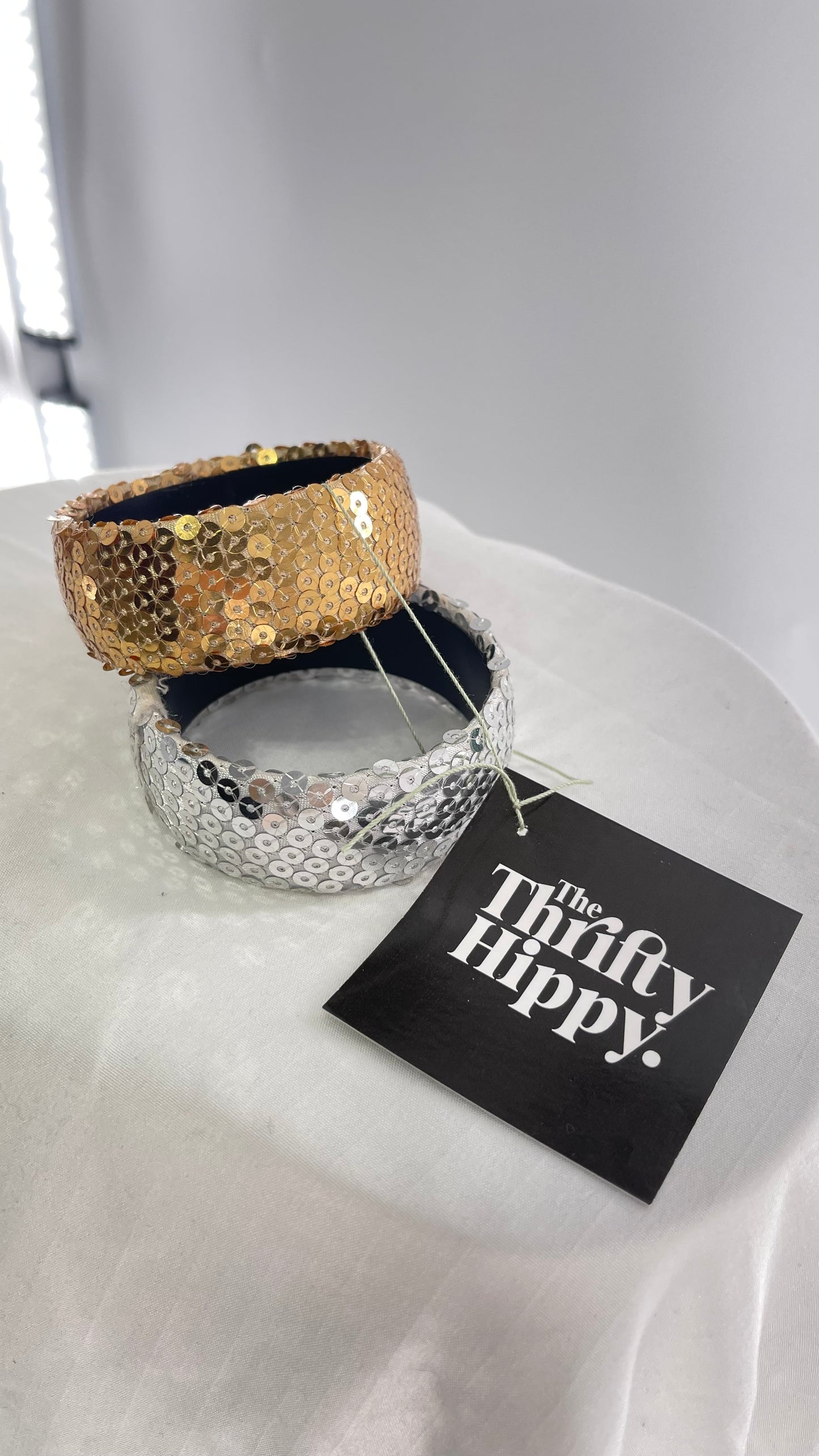 Vintage Sequin Metallic Rocker Bangles