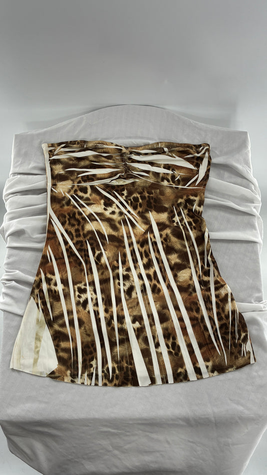 Vintage JL♥️ 1990s Animal Printed Graphic Tube Top (Medium)