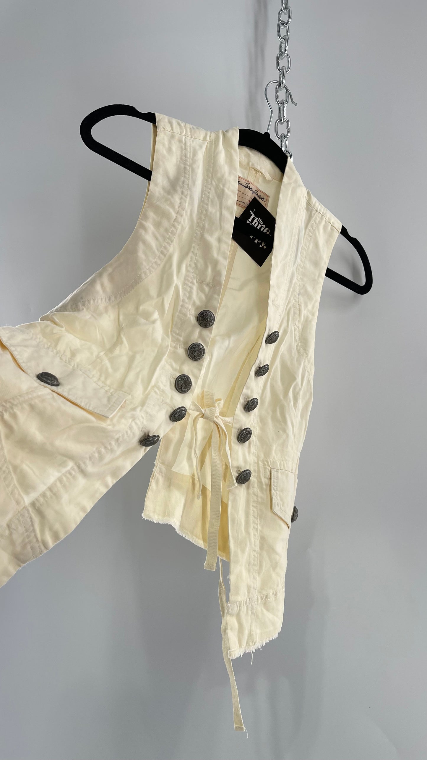 Free People Off White Military Style Vest with Tags Attached (XS)