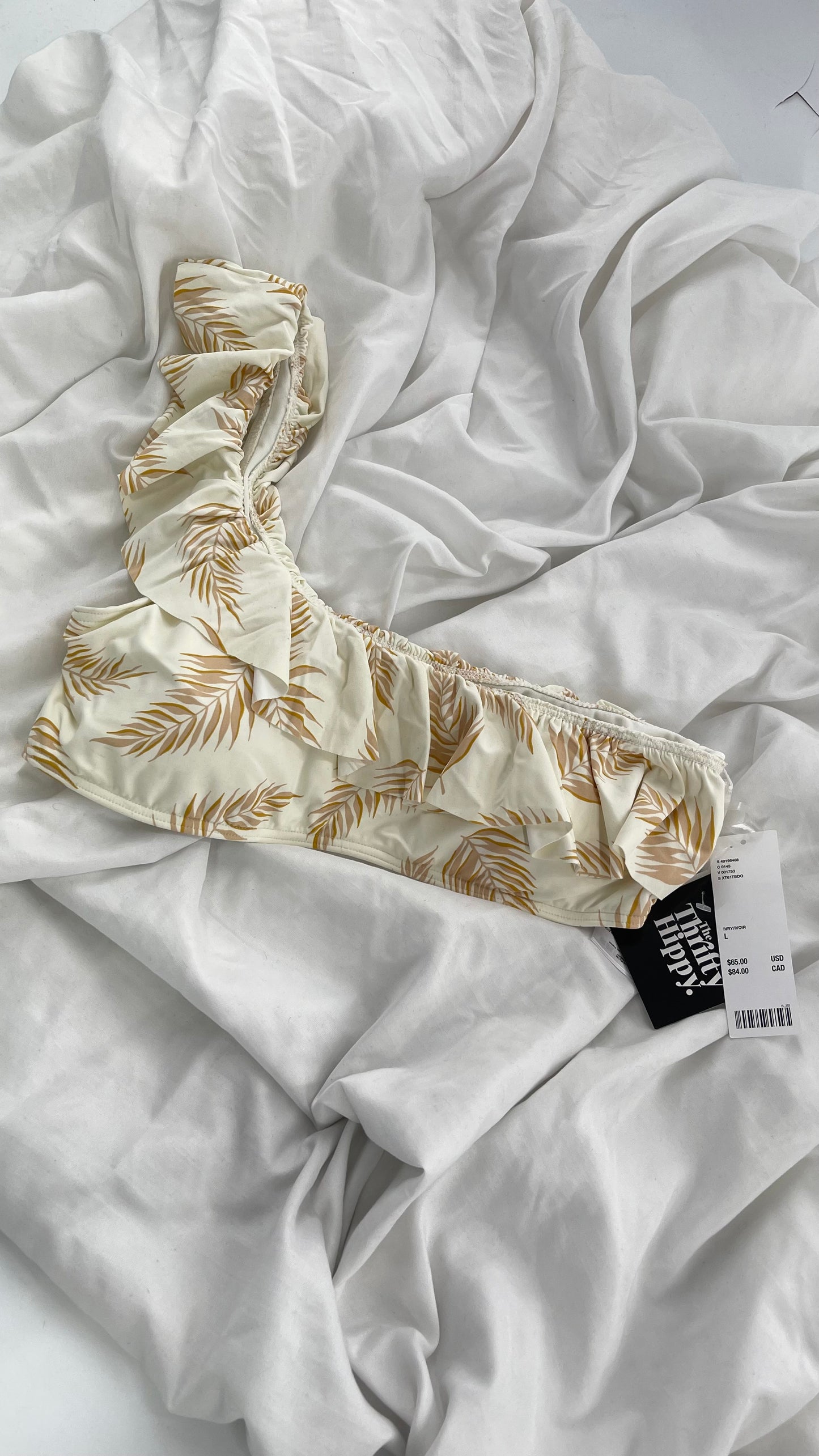 Urban Outfitters Palm Leaves Ruffled One Shoulder with Tags Attached (Large)