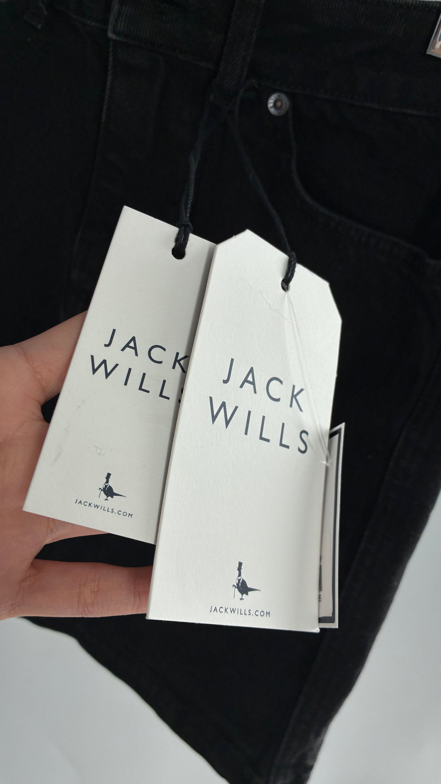 JACK WILLS Black Denim Mini Skirt with Tags Attached (2)