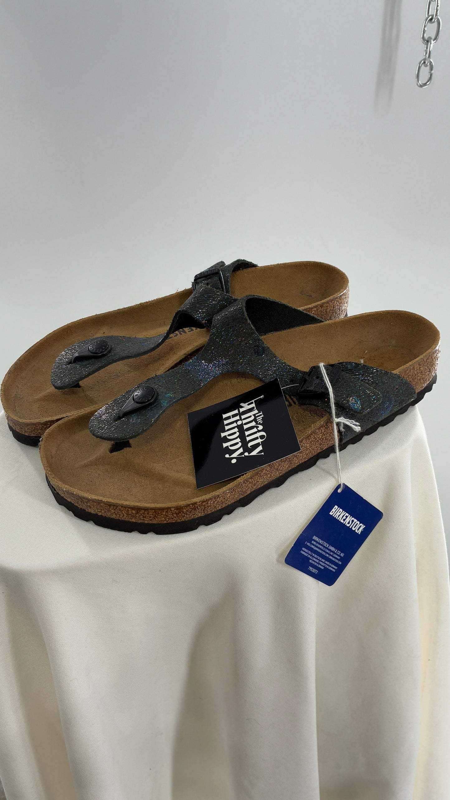 BIRKENSTOCK Sandal Iridescent Navy Thong Sandal with Tags Attached (40)