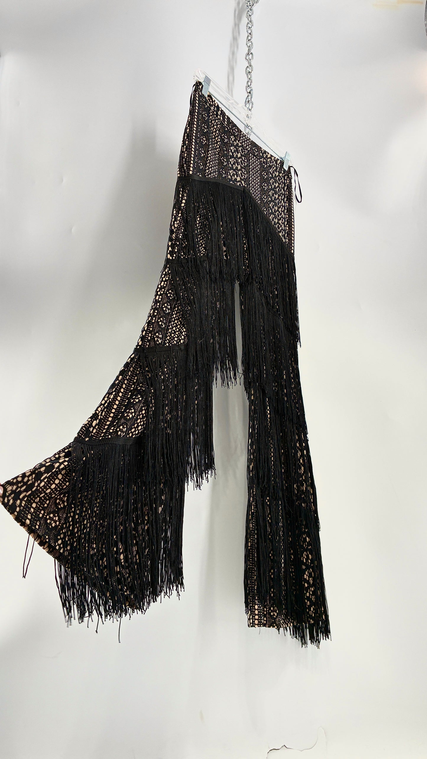 BANJUL Lace Kickflares Covered in Layers of Fringe (Small)
