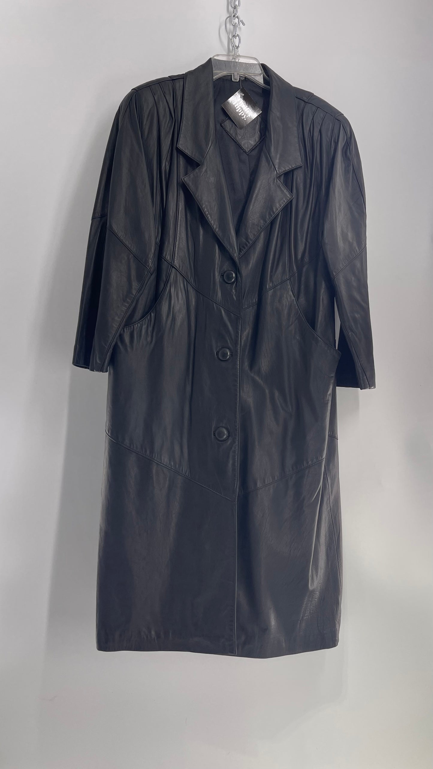 Vintage Jacqueline Ferrar Soft Leather Duster Coat (Large Petite)