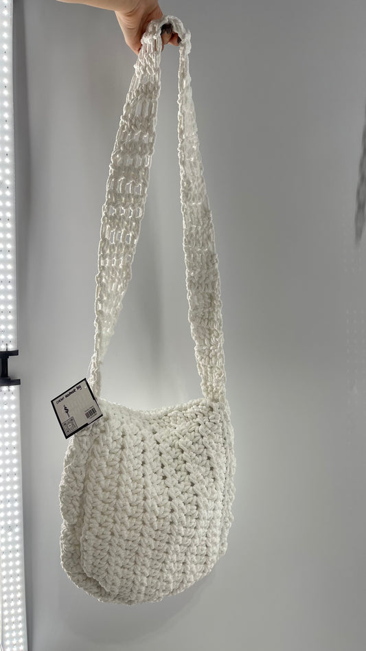 White Handmade Crochet Tote