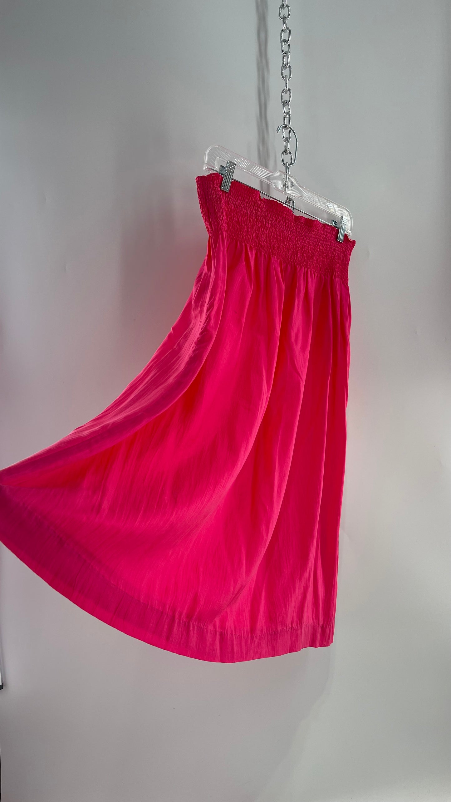 Vintage Ship n’ Shore Neon Pink 100% Silk Skirt (Medium)