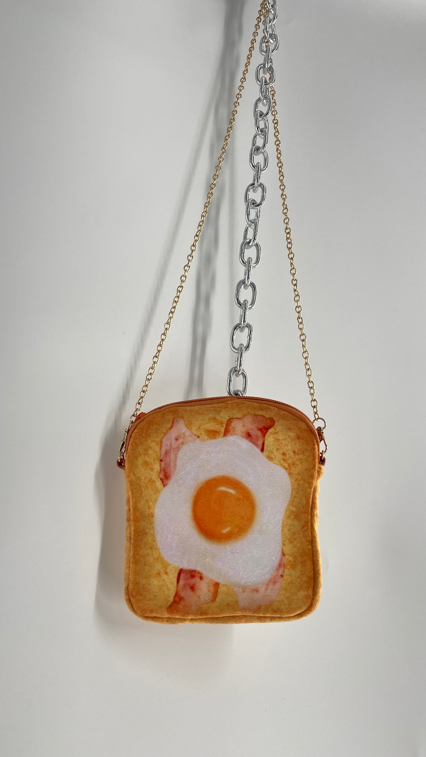 Toast Purse with Egg and Bacon Strips- Breakfast on The Go Bag