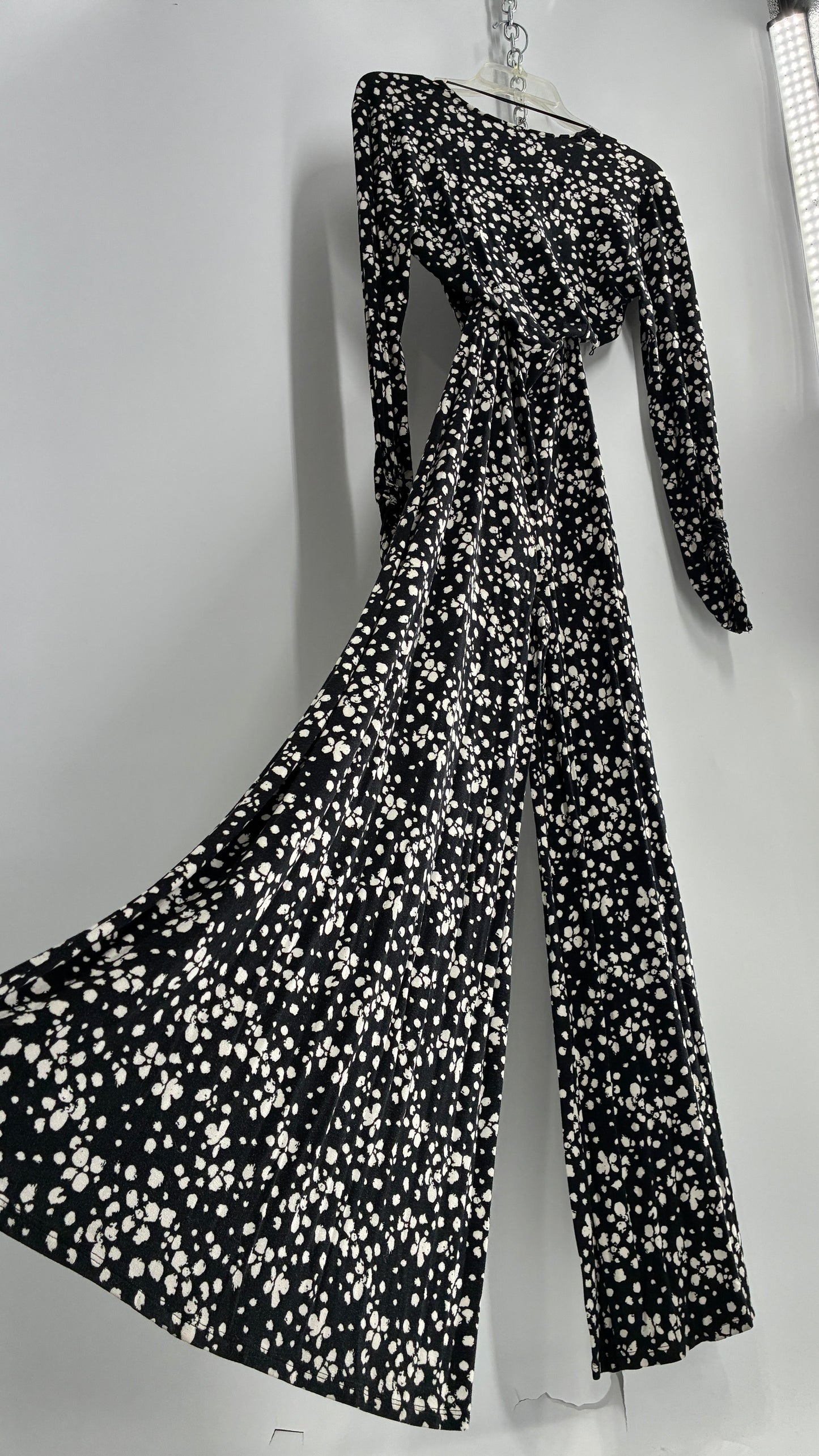 Free People Black and White Polka Dotted Jumpsuit (2)