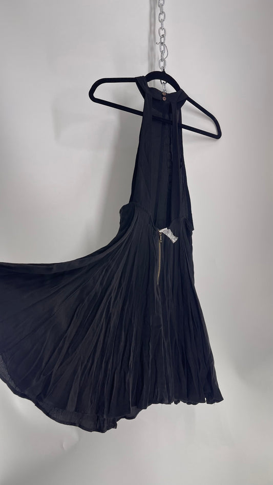 Kimchi Blue Black Voluminous Mini with Open Back Detail  (Small)
