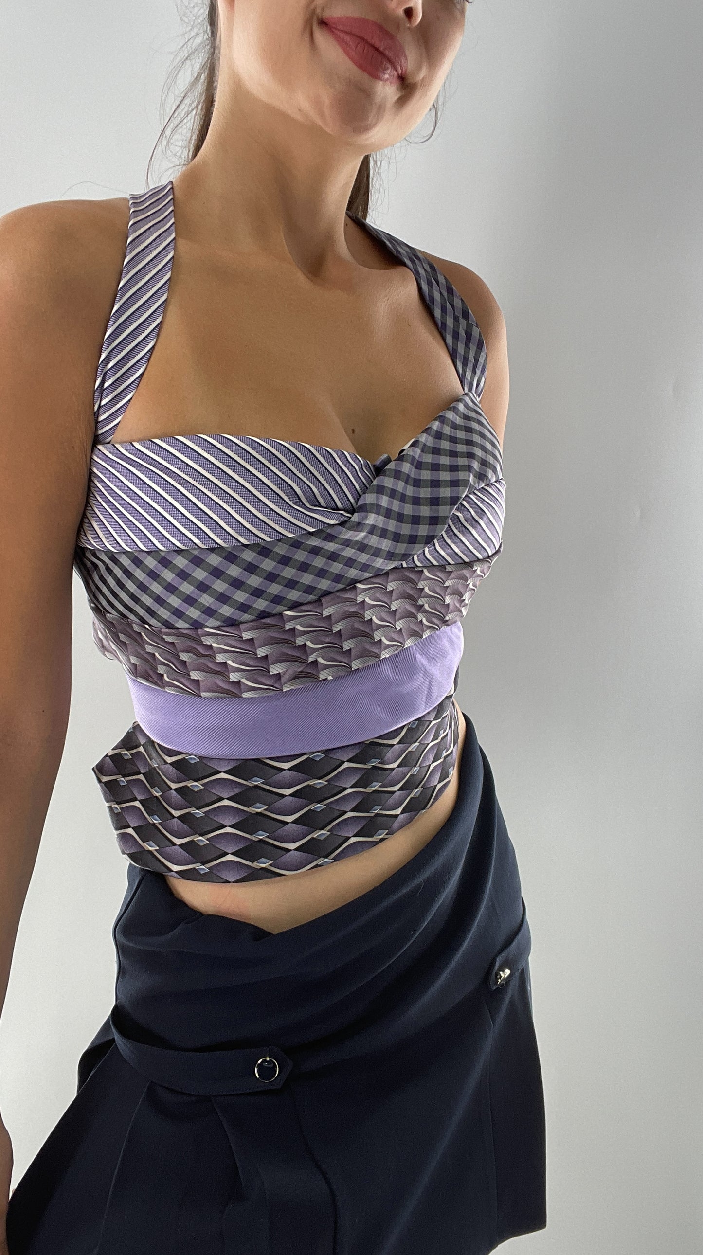 All Tied Up Custom Handmade Top Purple (One Size)