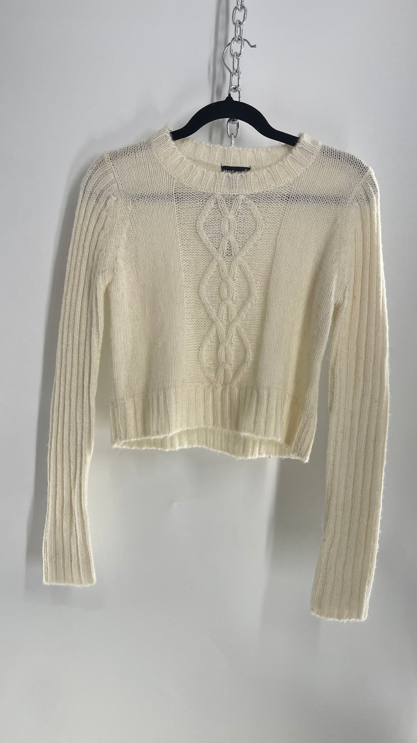 Vintage WetSeal White Argyle, Ribbed Sweater (XS)