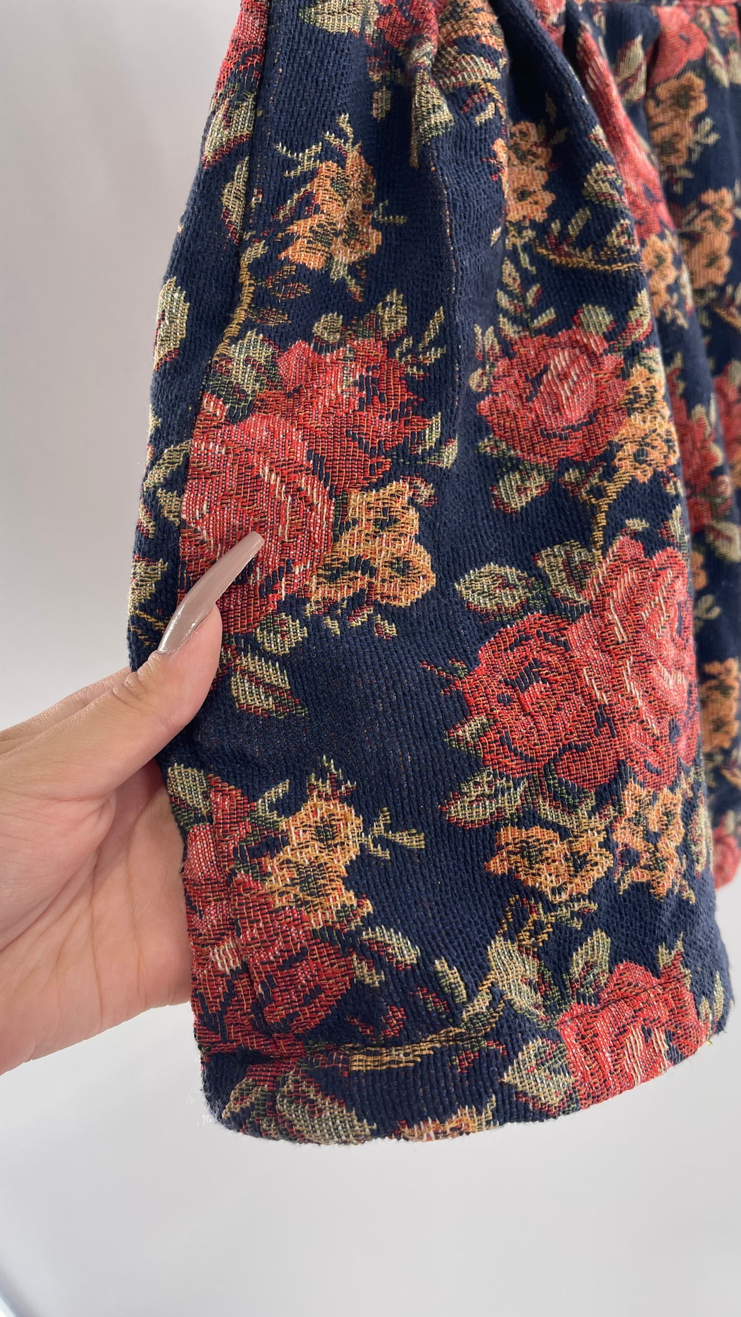 DAIA Micro Mini Floral Tapestry Skirt (Small)