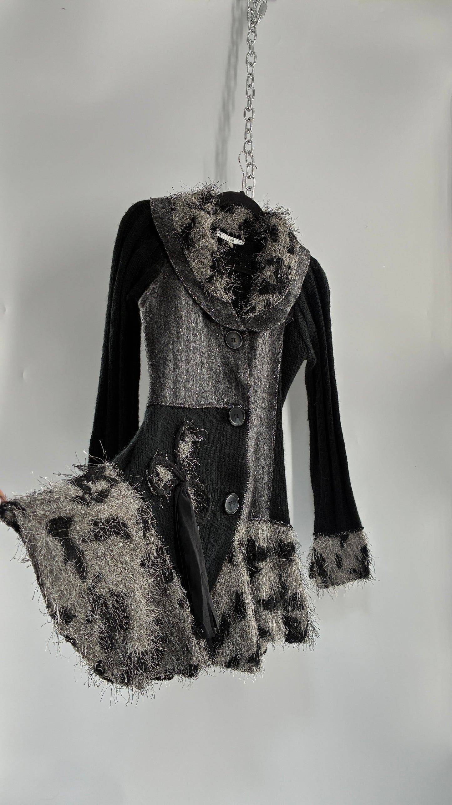 Vintage S|I|O|N|I Black, Grey Cardigan (Small)