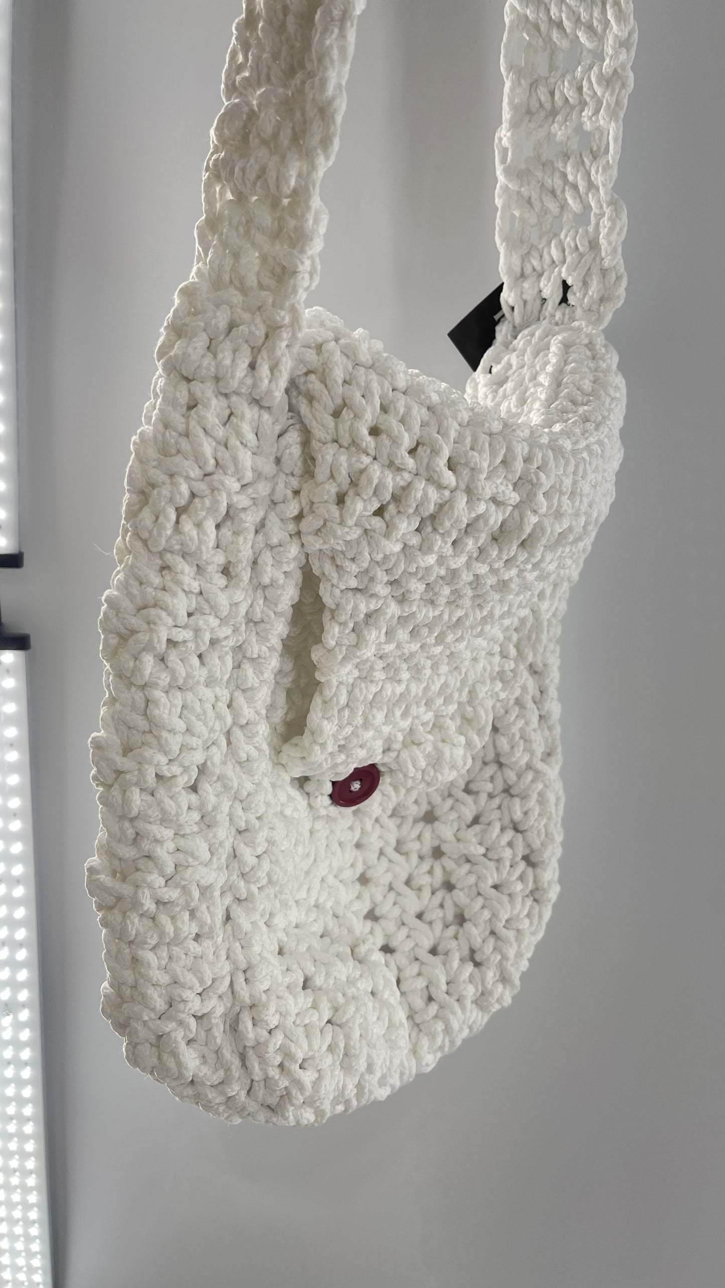 White Handmade Crochet Tote
