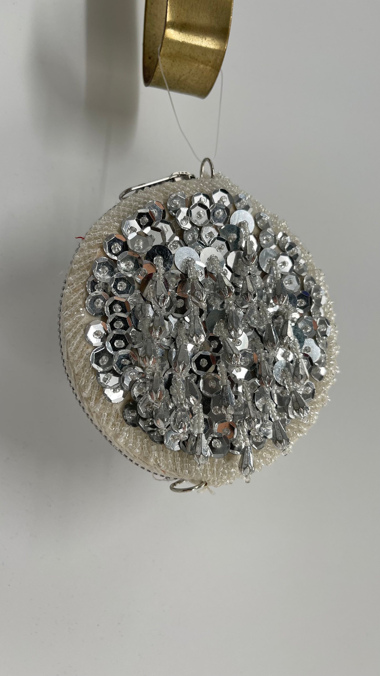 Urban Outfitters Embellished, Sequin, Dangling Crystal Round Coin Pouch
