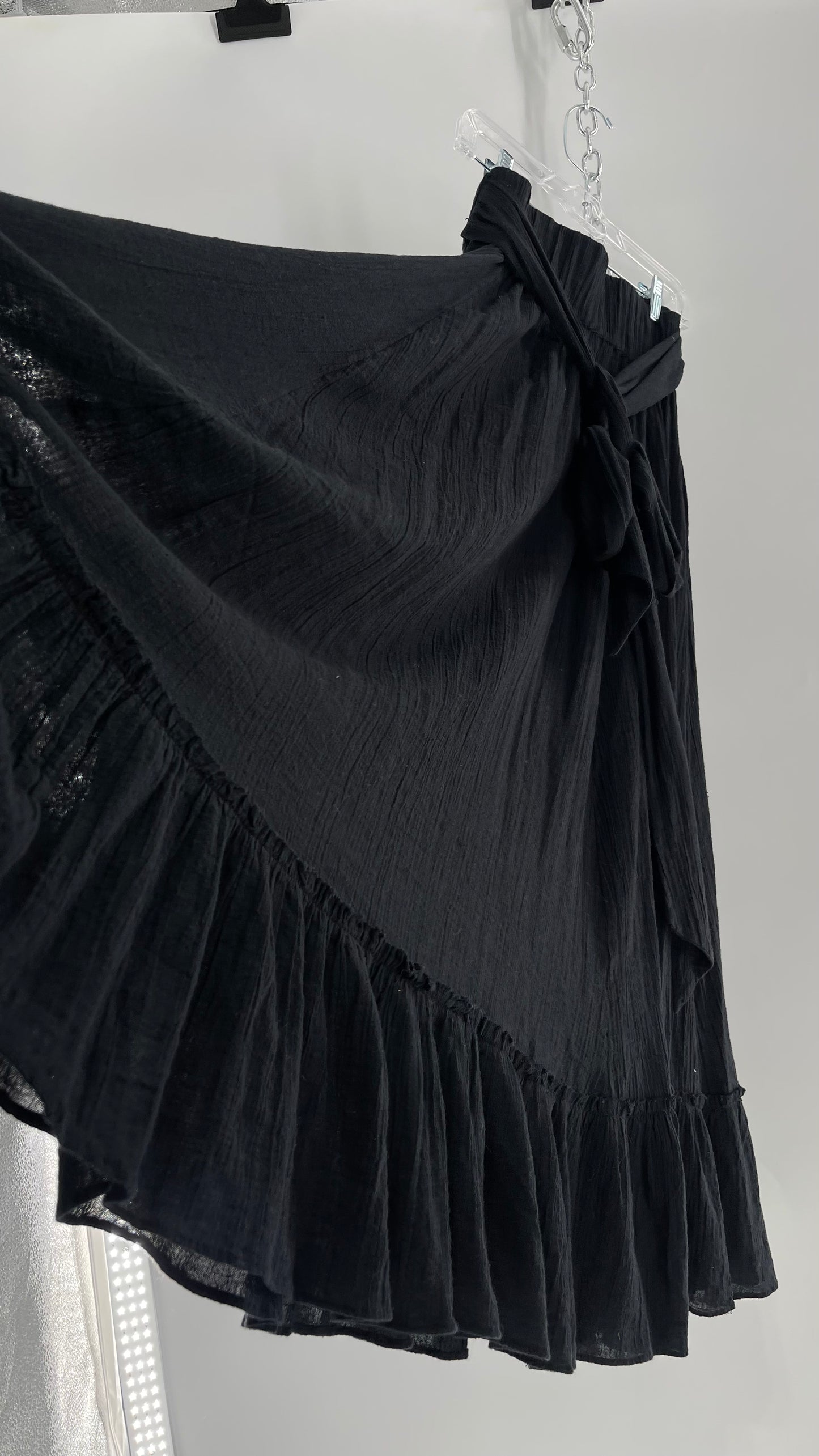 Free People Black Floor Length Skirt (Medium)