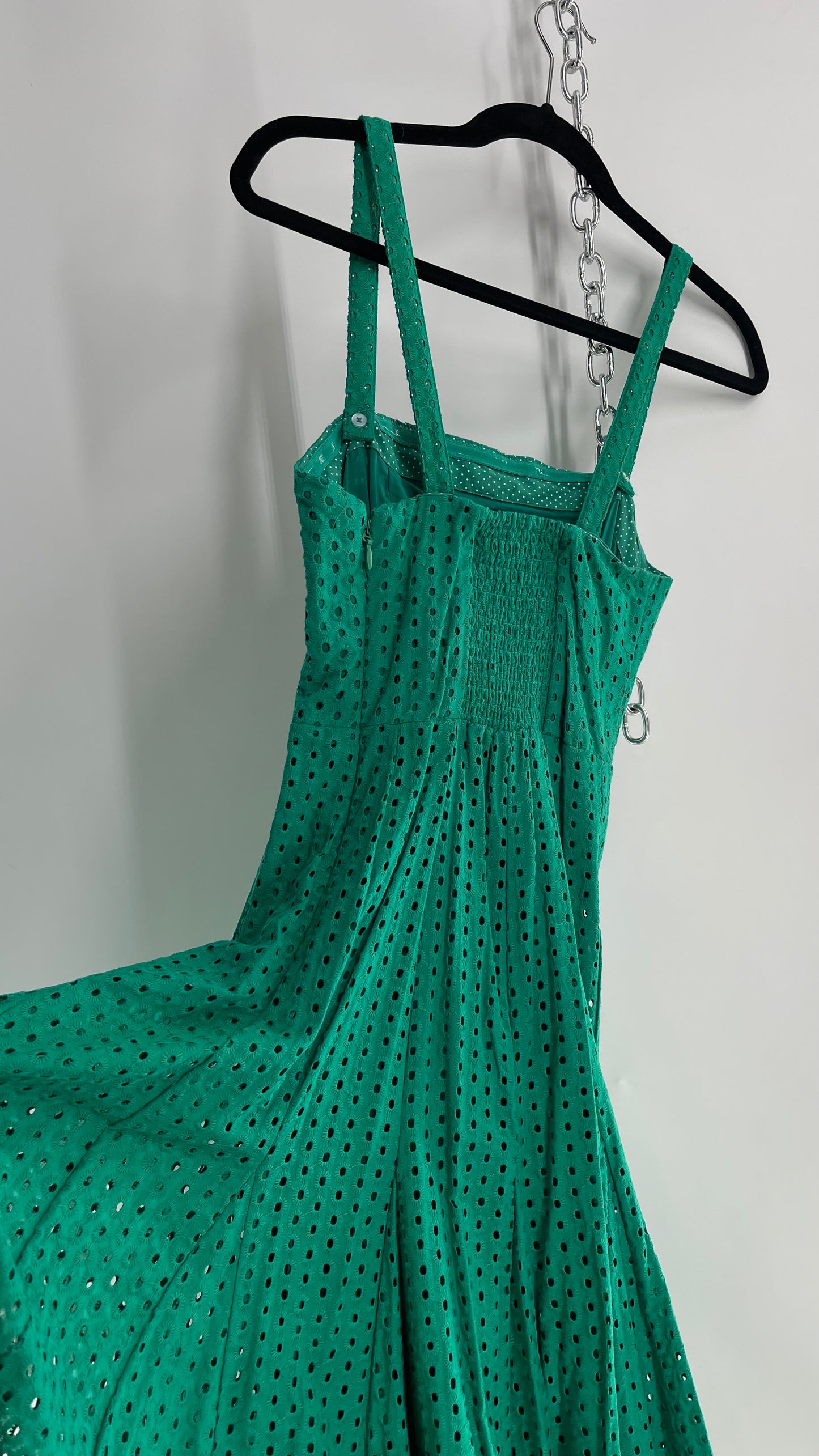 Maeve Anthropologie Kelly Green Eyelet Lace Midi Dress (2)