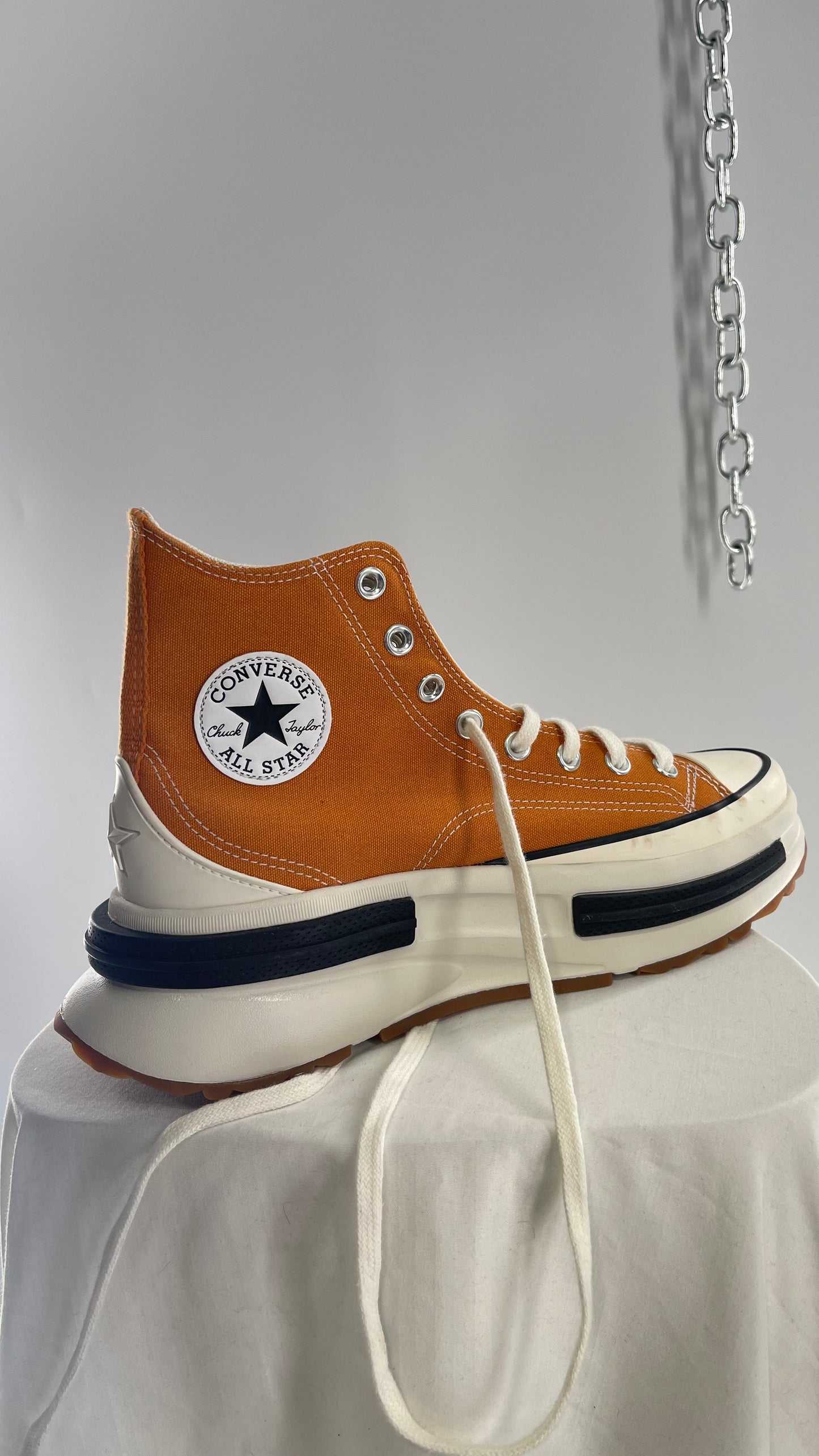 Converse All Stars Run Star Legacy CX Orange Platform Sneaker (9.5)