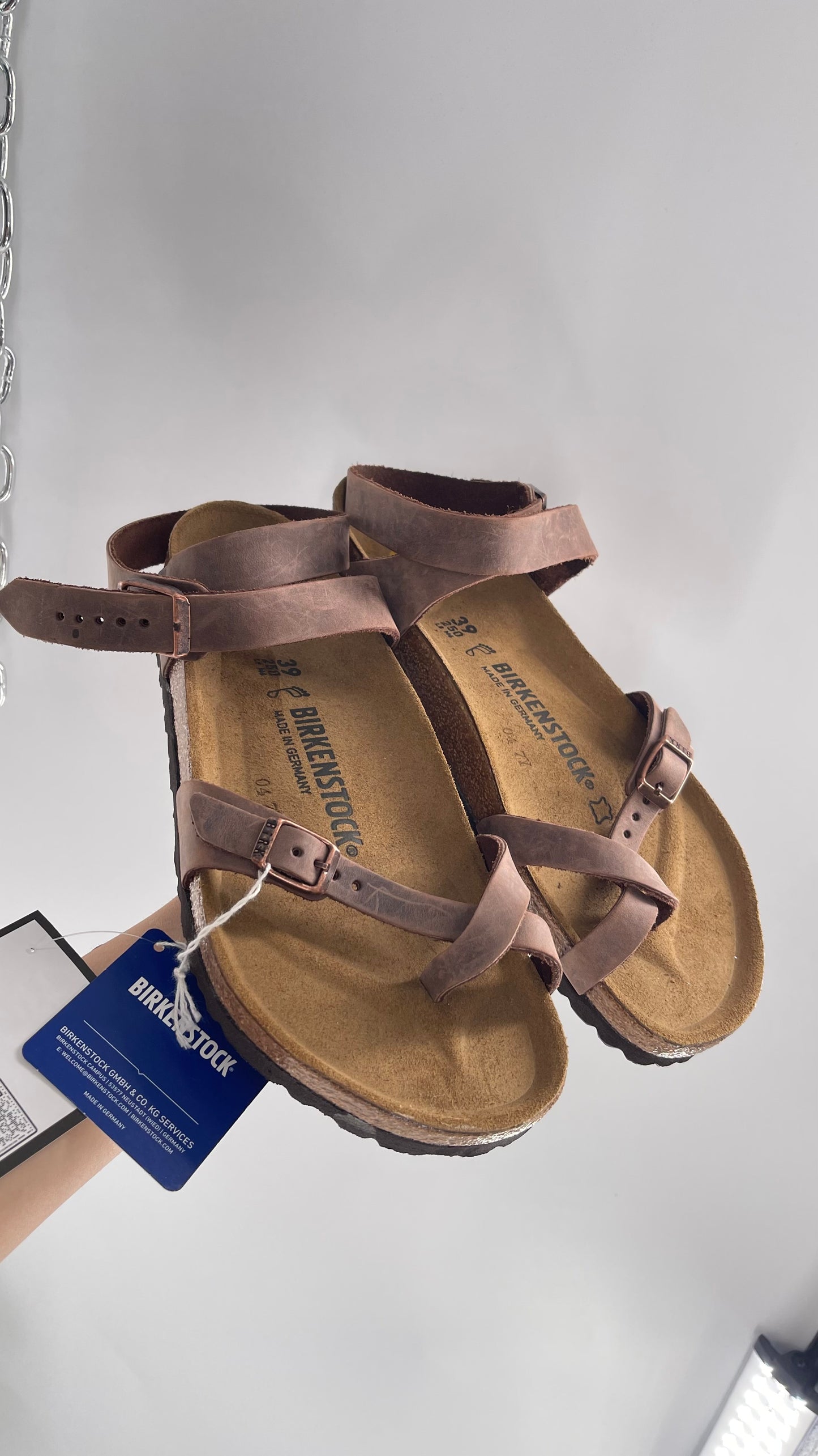 BIRKENSTOCK YARA Leather Strappy Sandal with Tags Attached (8)