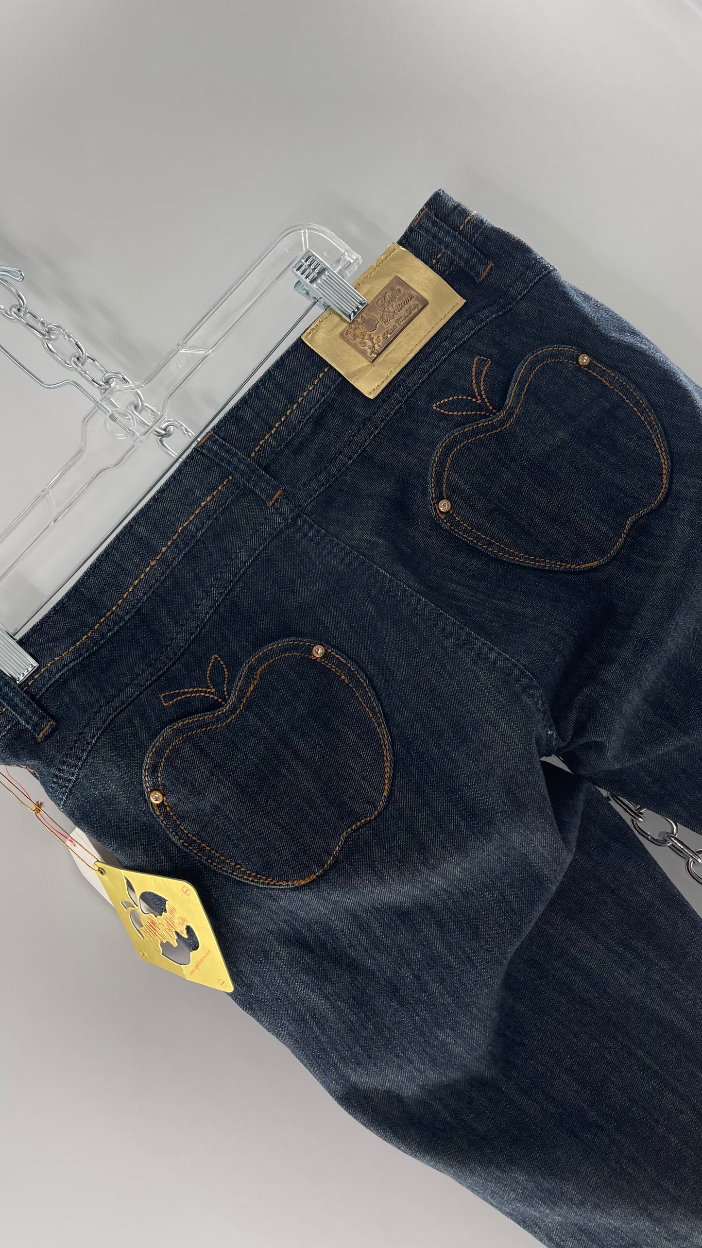 Deadstock Apple Bottom Jeans with  Gold Embossed Jacron and Apple Patch Pockets (13/14)