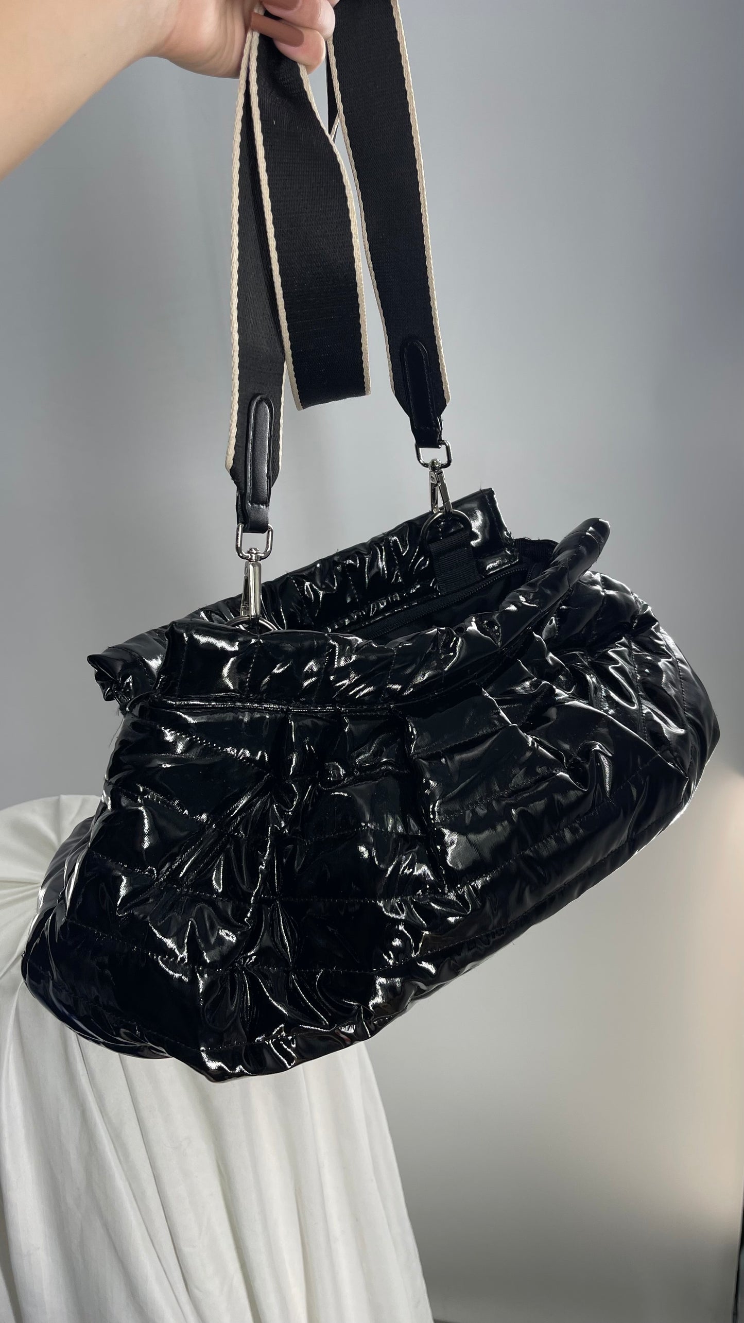 THINK ROYLN Black Puffer Style Bag with Crossbody Strap