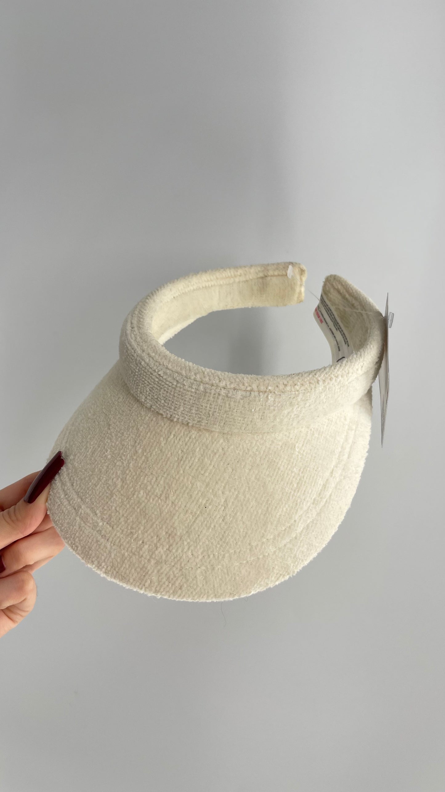 White Towel Visor Sun Hat