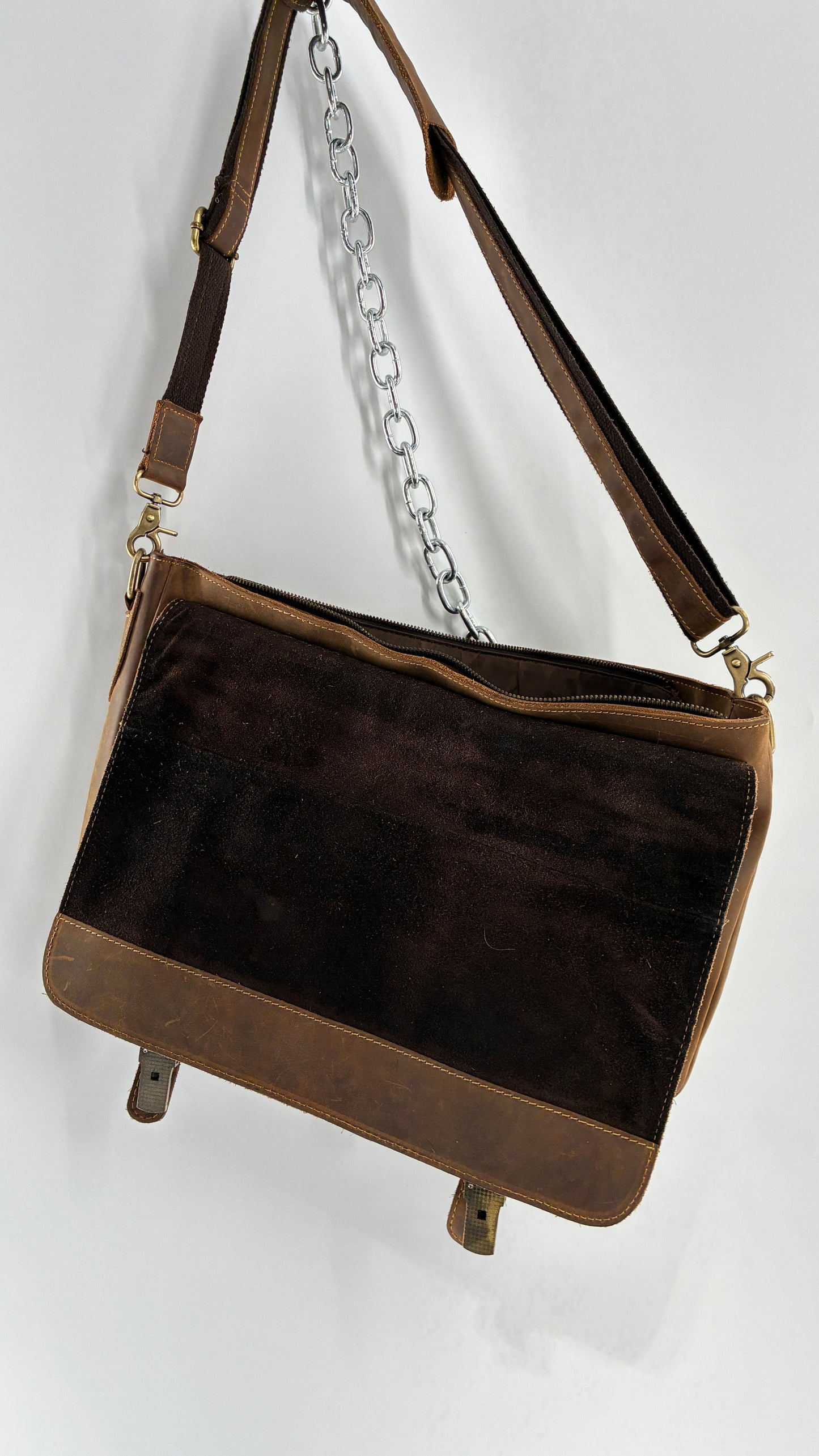 KATTEE Heavy Duty, Thick Genuine Leather Briefcase School Satchel Messenger Bag
