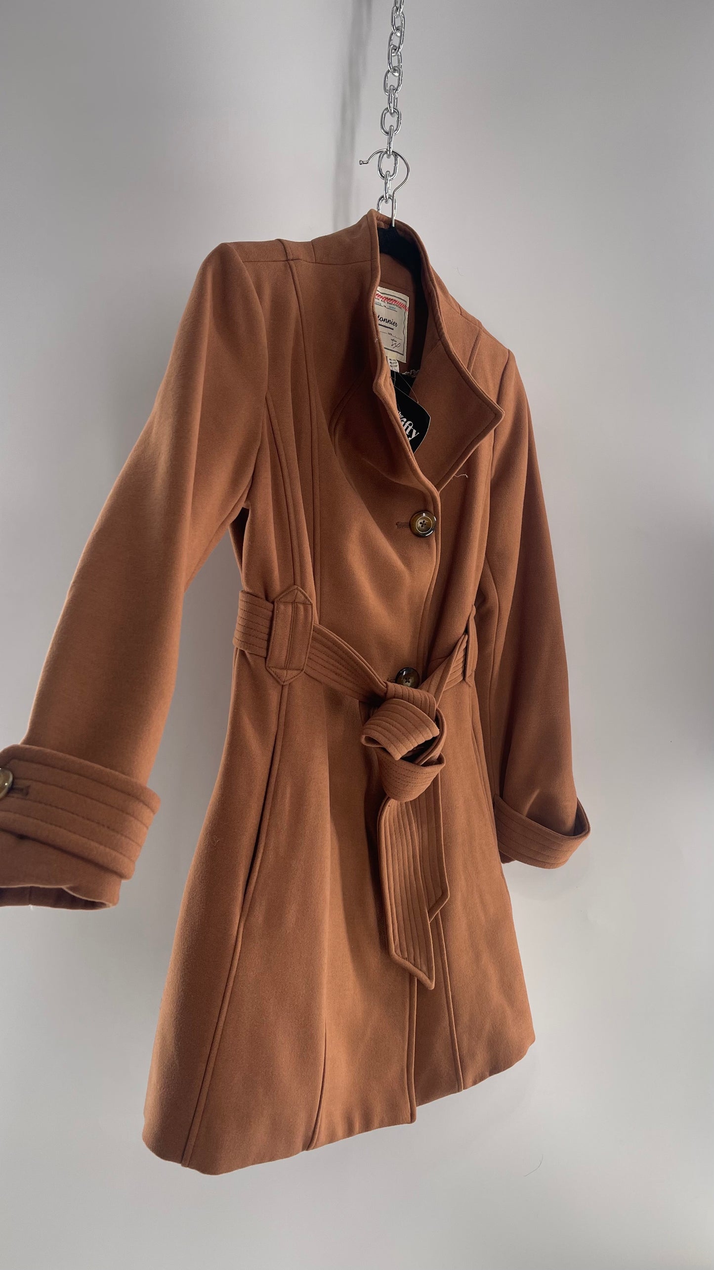 Anthropologie Cartonnier Rust/Brown Trench Coat with Satin Paisley Lining (6P)