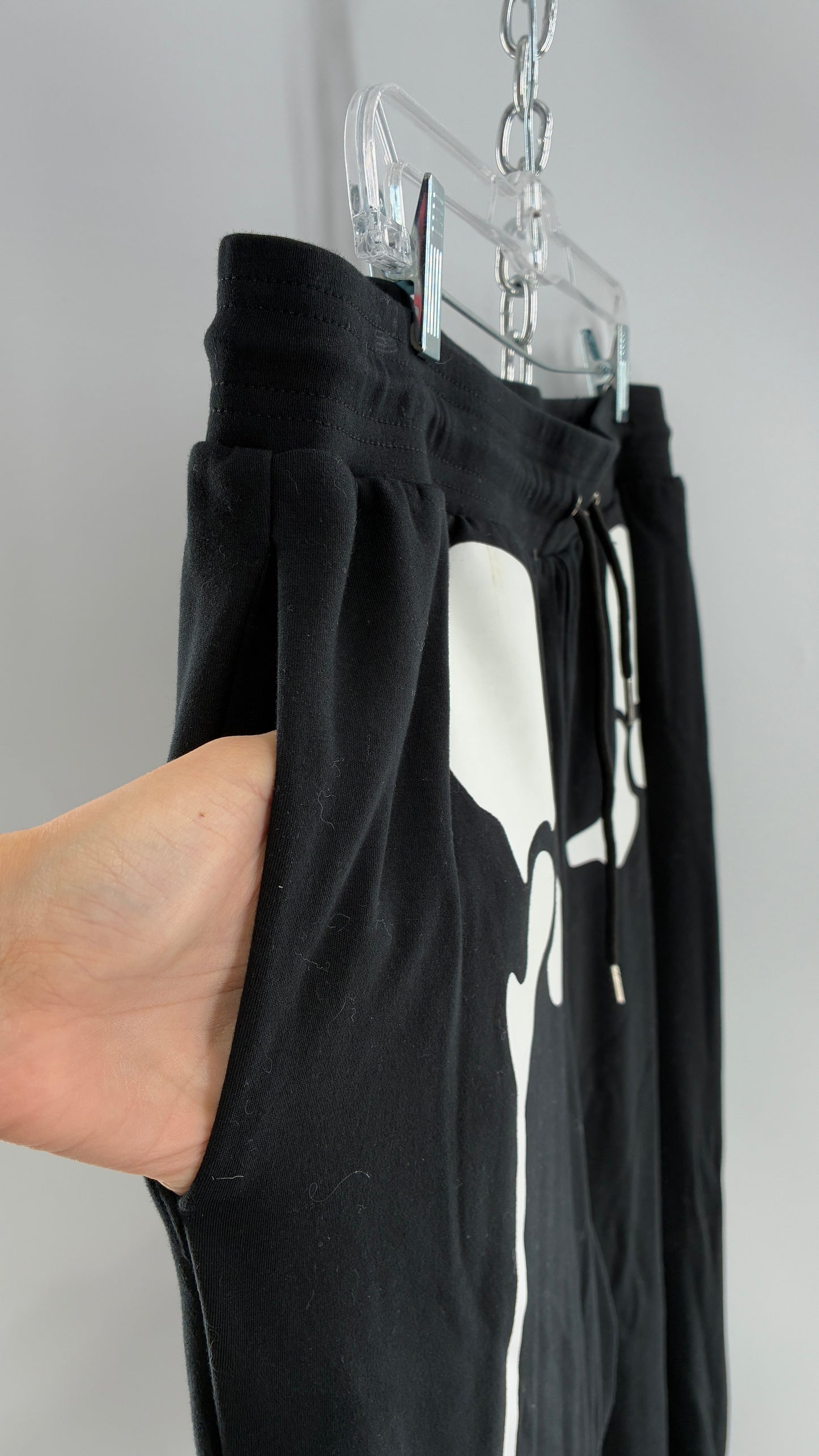 Vintage Thick Knit Skeleton Halloween Loungewear Joggers (Large)