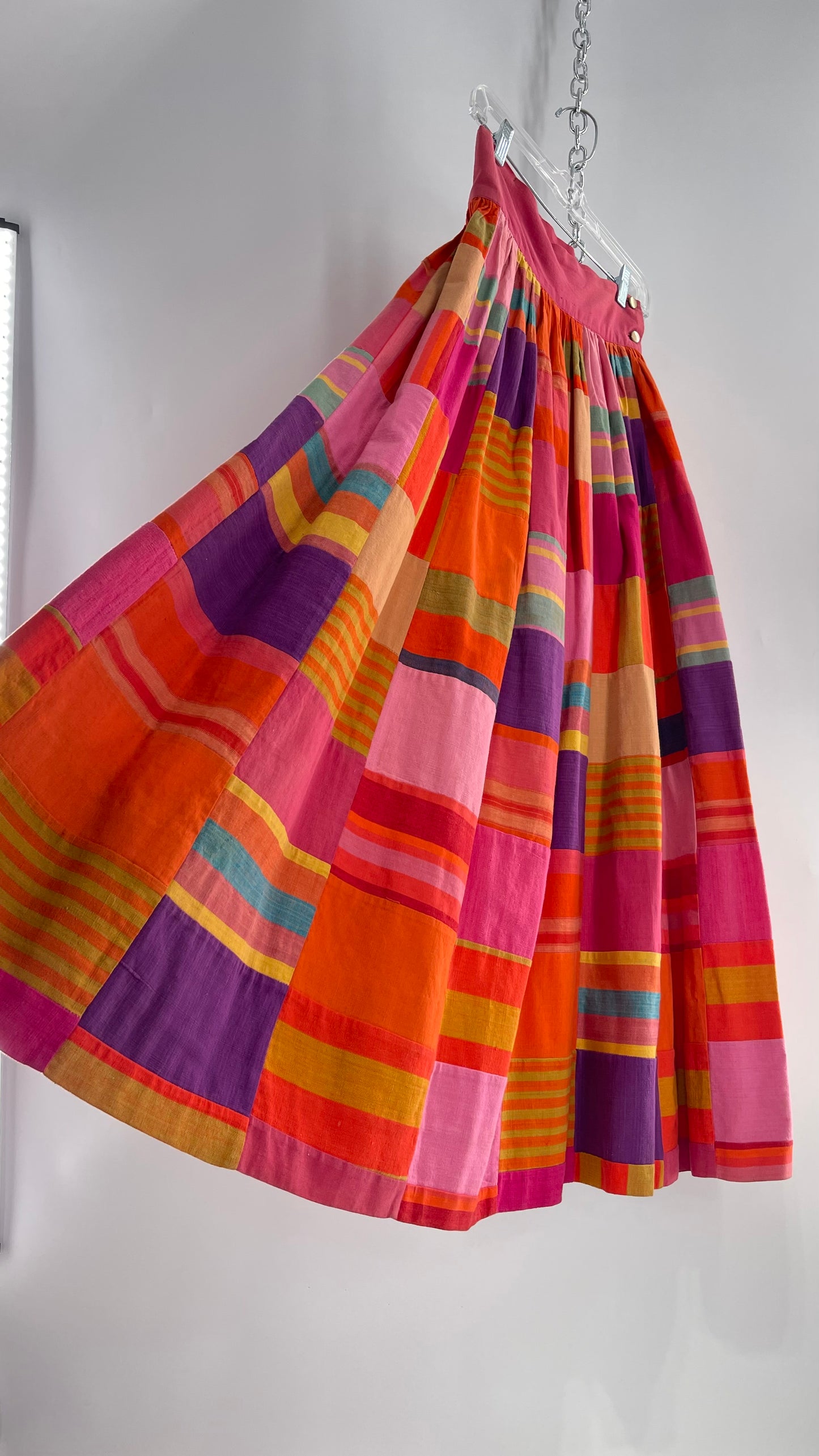 Vintage El Palomar Patchwork Skirt Made in Jalisco Mexico (XS)