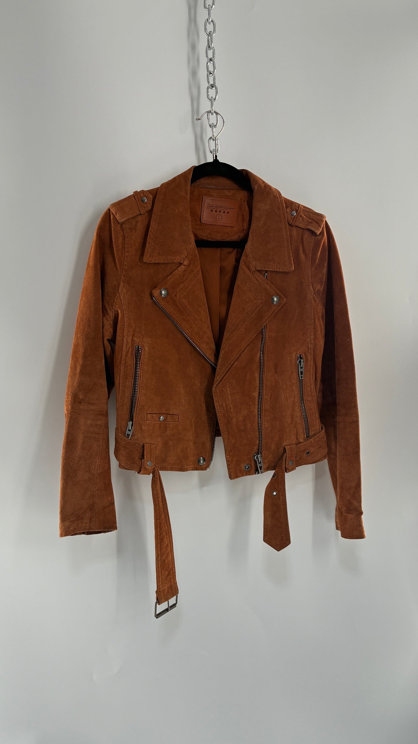 Vintage BLANK NYC Suede Leather Motorcycle Jacket (Large)