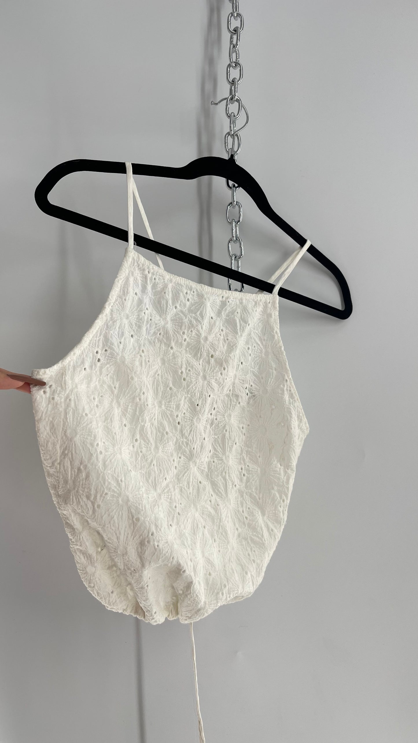 Brandy Melville Eyelet Lace Waist Tie, Open Back (One Size)