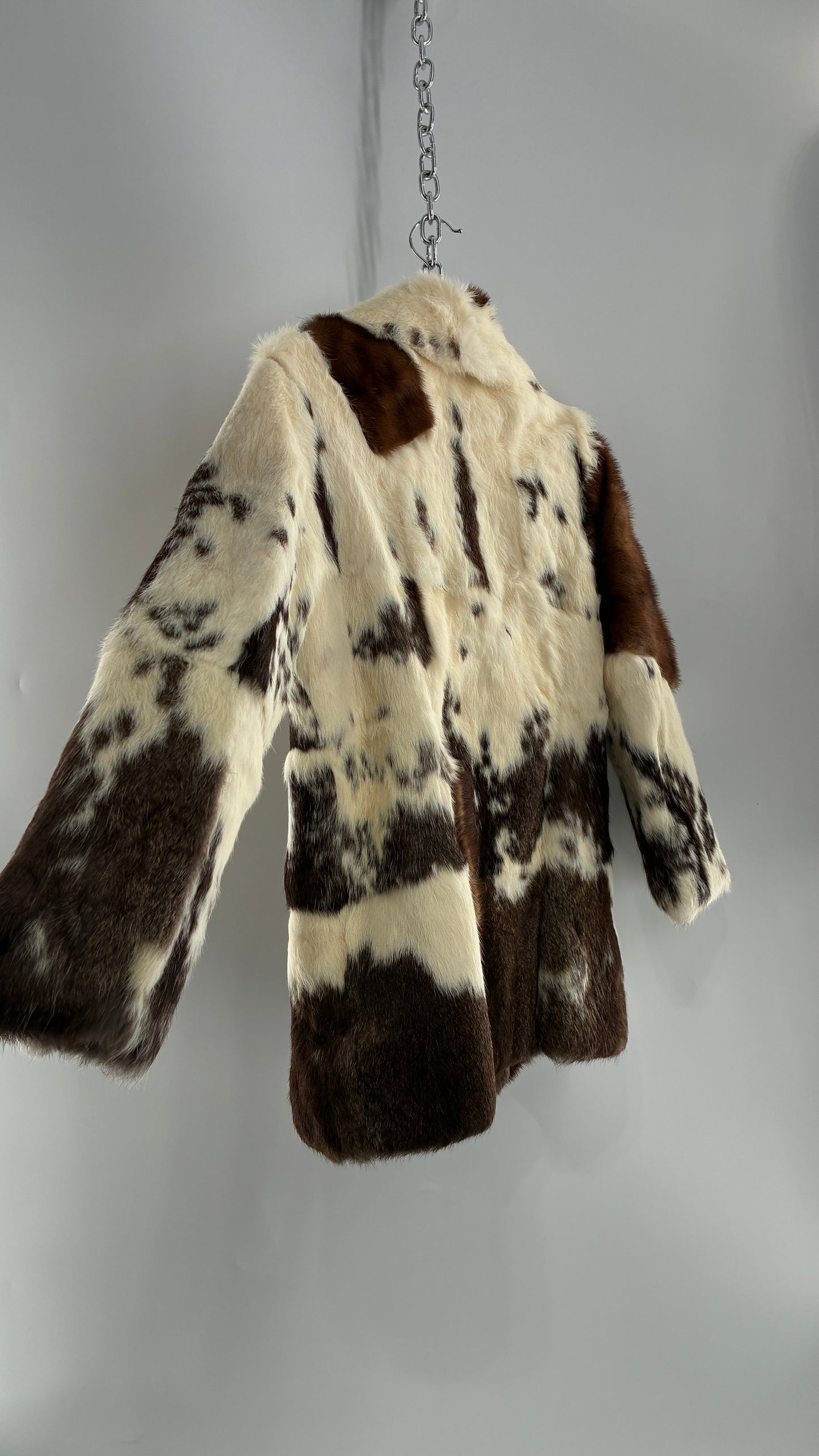 Vintage No Tags Handmade Patchwork Genuine Fur Coat (Medium)