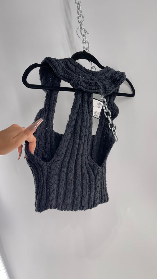 Free People Black Cozy Knit Tank (XS)