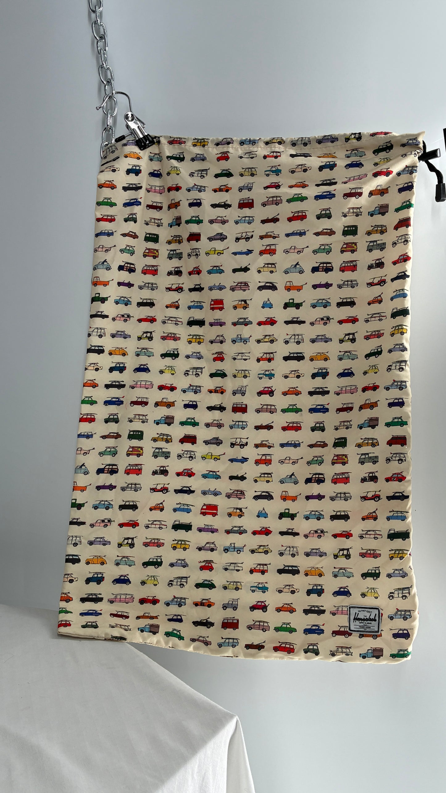 NWOT HERSCHEL Car Graphic Pillow Case Drawstring Bag