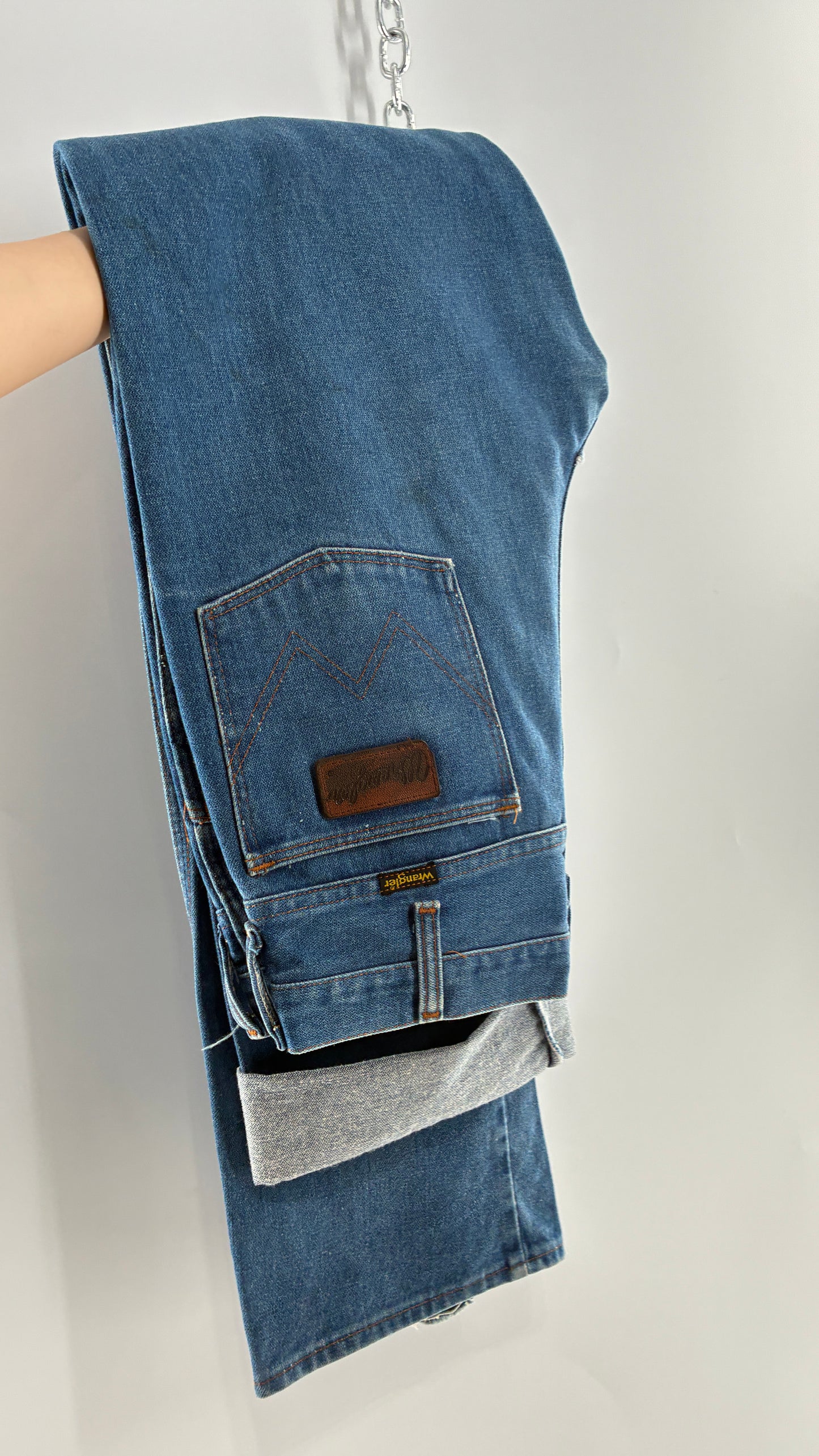 Vintage Free People WRANGLER Light Wash High Waisted Jeans (31x38)