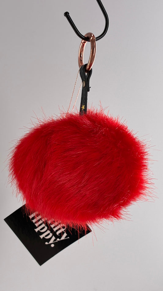 Free People Red Pom Pom Keychain