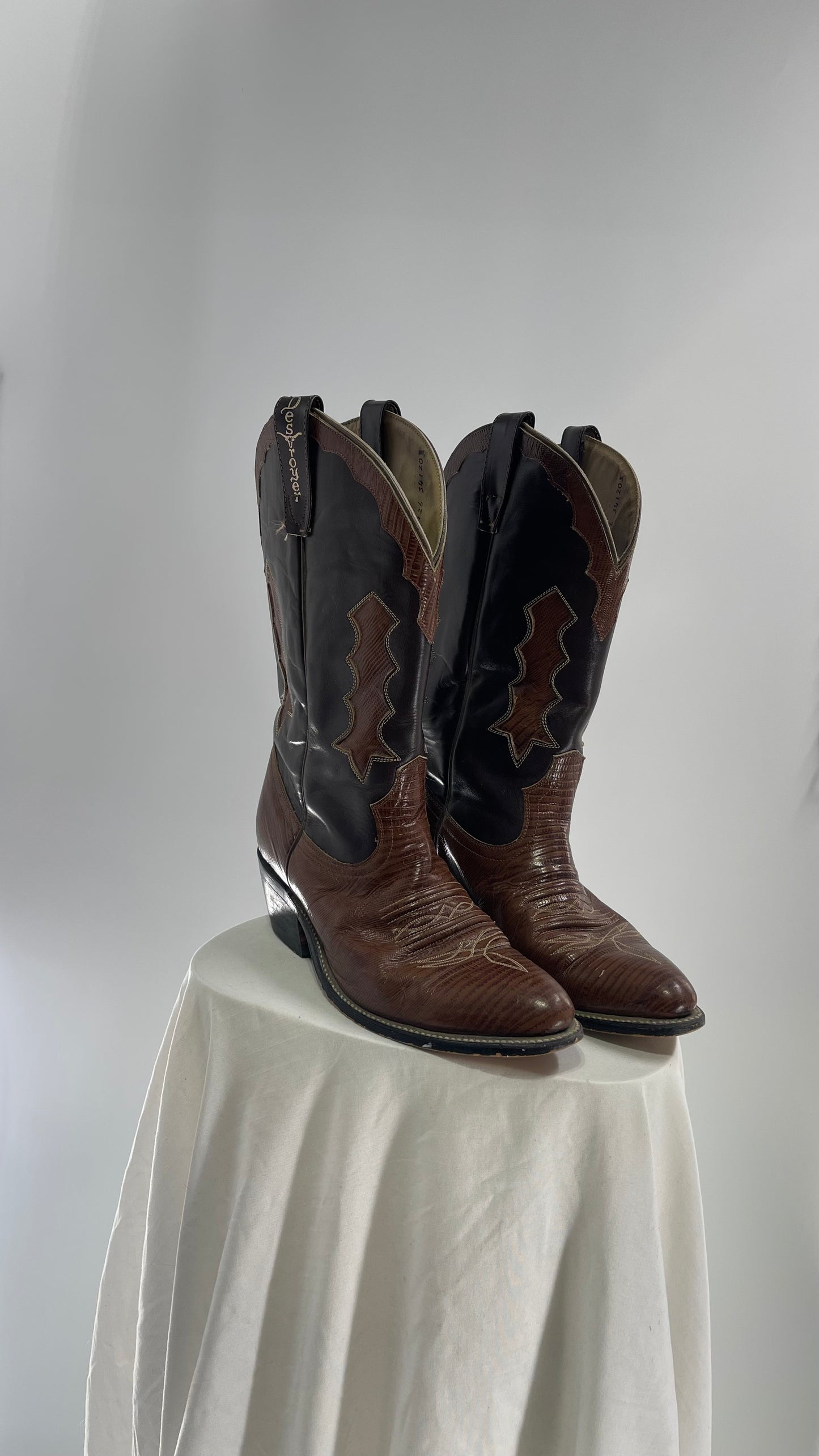 Vintage Brown Genuine Leather Cowboy Boots (8.5/9)