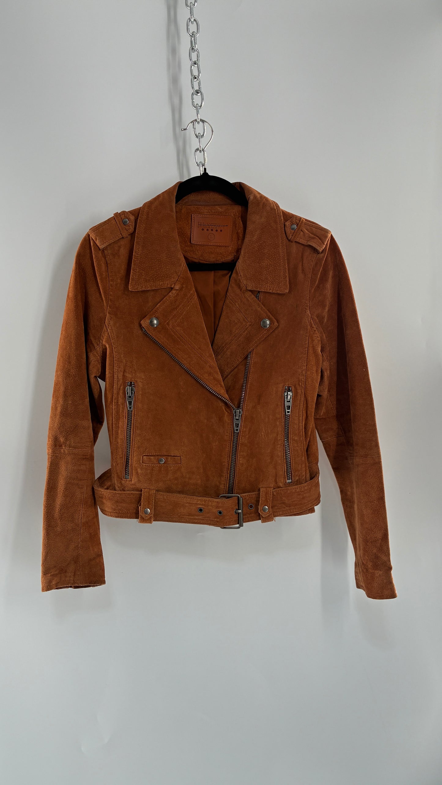 Vintage BLANK NYC Suede Leather Motorcycle Jacket (Large)
