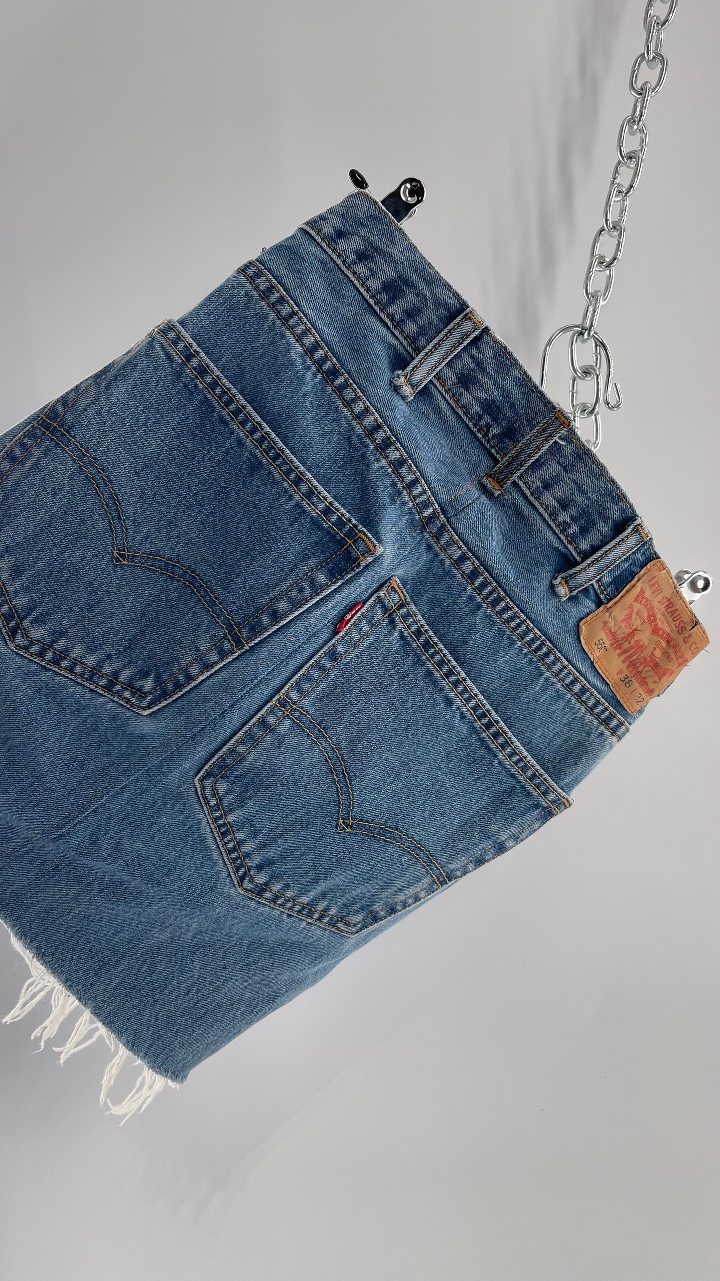 Urban Outfitters  Levi Strauss Vintage Light Wash Denim Mini Skirt (Size XS)