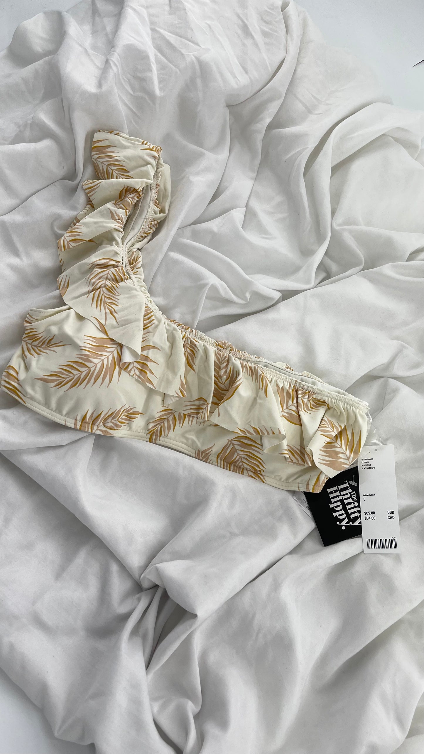 Urban Outfitters Palm Leaves Ruffled One Shoulder with Tags Attached (Large)